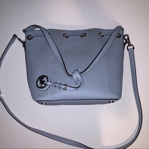 Michael Kors Eden Leather Bucket Light Blue